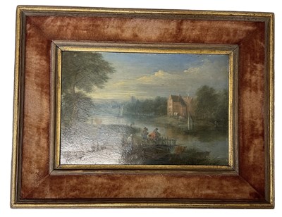 Lot 241 - T MITCHAM; small oil on tin, rural scene,...