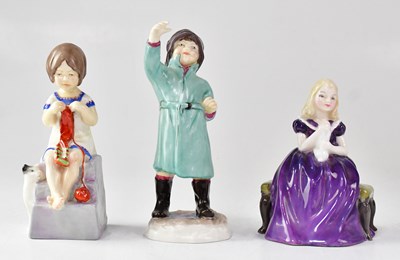 Lot 261 - ROYAL WORCESTER; three 20th century figures...