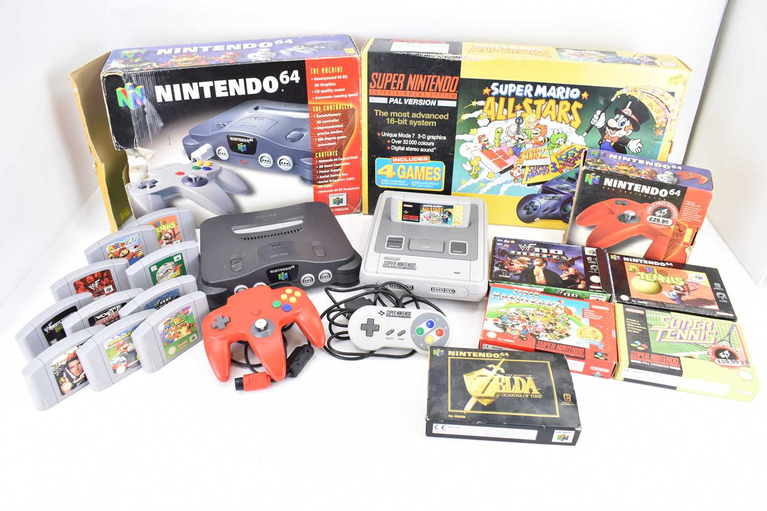 Lot 684 - NINTENDO; a boxed Nintendo 64, a Super...