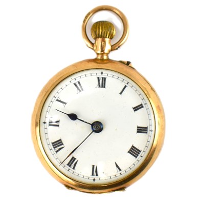 Lot 1168 - A 9ct gold open face pocket watch of small...
