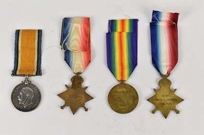 Lot 413 - A collection of four WWI medals comprising a...