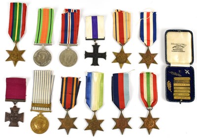 Lot 396 - A group of unnamed WWII and later medals...