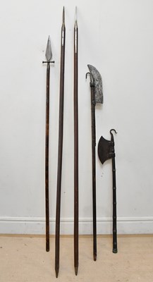 Lot 1326 - Two iron mounted Scottish polearms/fencible...