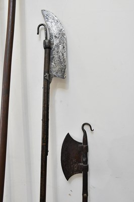 Lot 1326 - Two iron mounted Scottish polearms/fencible...