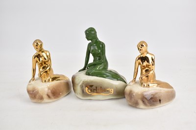 Lot 279 - Three ceramic Copenhagen Little Mermaid...