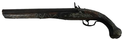 Lot 359 - A decorative modern replica flintlock pistol...