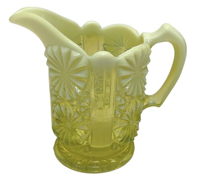 Lot 685 - DAVIDSON; a yellow vaseline glass jug,...