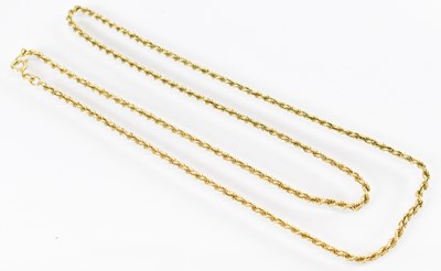 Lot 1236 - An 18ct yellow gold rope twist necklace,...