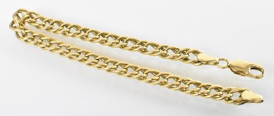 Lot 1237 - An 18ct yellow gold fancy curb link bracelet,...