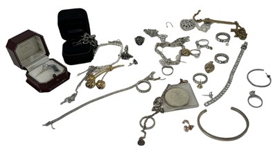 Lot 1371 - A group of silver and costume jewellery...