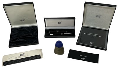 Lot 344 - MONTBLANC; a cased set of two ball point pens,...