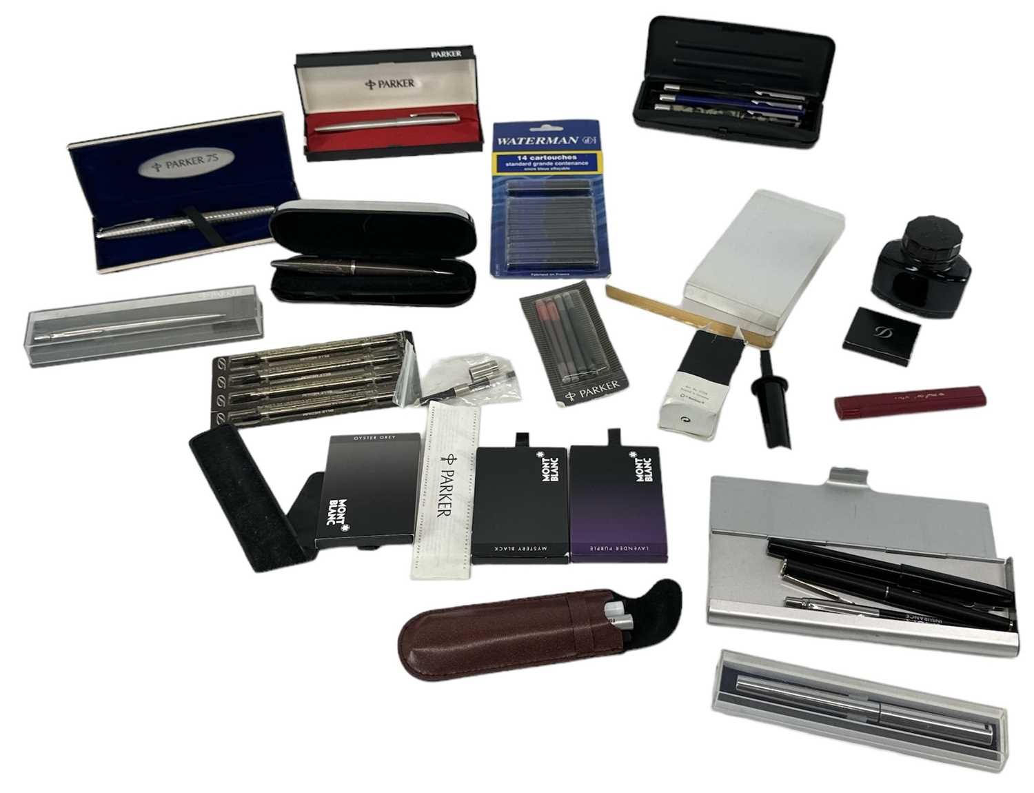 Lot 346 - A group of fountain pens, ball point pens