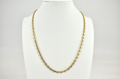 Lot 1086 - A 9ct gold fancy link necklace with lobster...