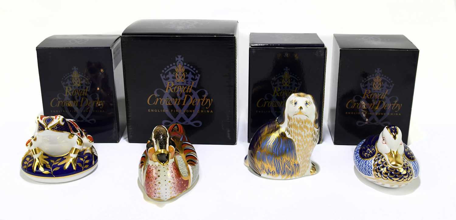 Lot 644 - ROYAL CROWN DERBY; four animal form...