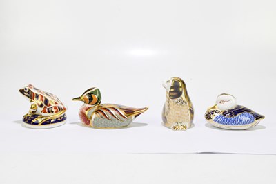 Lot 644 - ROYAL CROWN DERBY; four animal form...