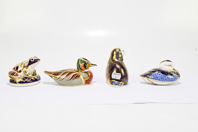 Lot 644 - ROYAL CROWN DERBY; four animal form...