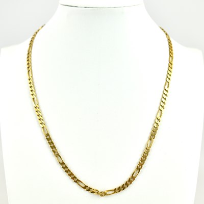 Lot 1082 - A 9ct gold figaro link curb necklace, length...
