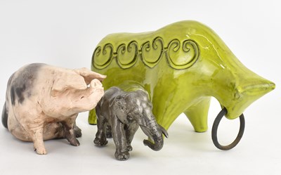 Lot 280 - A 1960s ceramic bull in the style of Bitossi,...