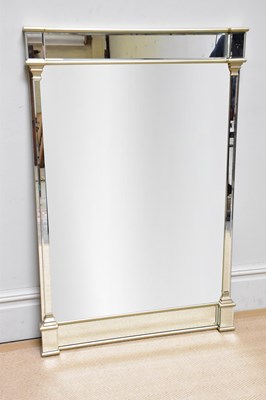 Lot 1038 - A modern silver painted wall mirror, 120cm x...