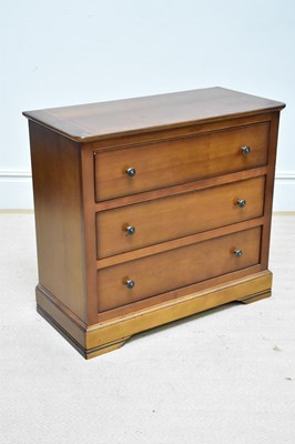 Lot 1145 - A modern chest of three drawers of small...