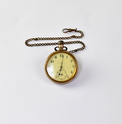 Lot 1159 - GILBERT; a gold-plated open face pocket watch,...