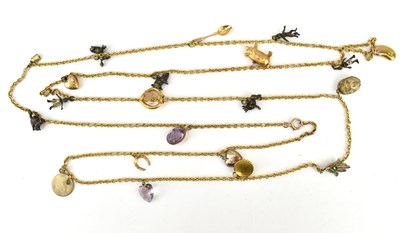 Lot 1078 - A 10ct gold twisted link necklace with hoop...