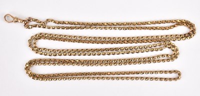 Lot 1173 - A Victorian 9ct gold guard chain with claw...