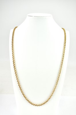 Lot 1172 - A Victorian 9ct rose gold faceted belcher link...