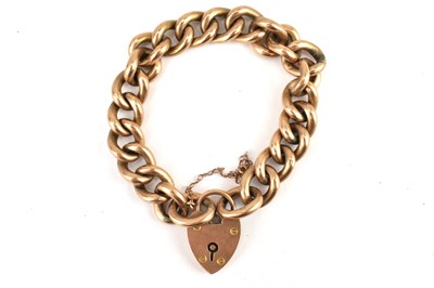 Lot 1045 - A 9ct gold hollow belcher link bracelet with...