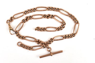 Lot 1171 - A Victorian 9ct rose gold figaro watch chain...