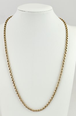 Lot 1085 - A 9ct gold double link necklace with later...