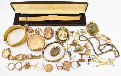 Lot 1133 - Various items of gold-plated and gold-coloured...