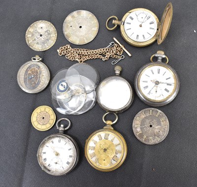 Lot 1170 - Various silver and silver-plated pocket watch...