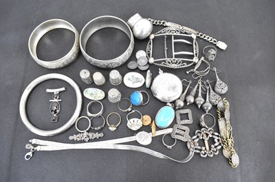 Lot 1124 - Mixed silver, silver plated and...