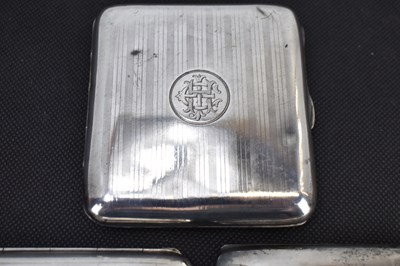 Lot 944 - Three hallmarked silver cigarette cases, all...