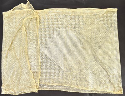 Lot 471 - A vintage woven shawl with silver-coloured...