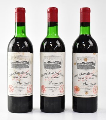 Lot 123 - CHÂTEAU GRAND PUY LACOSTE; three bottles of...