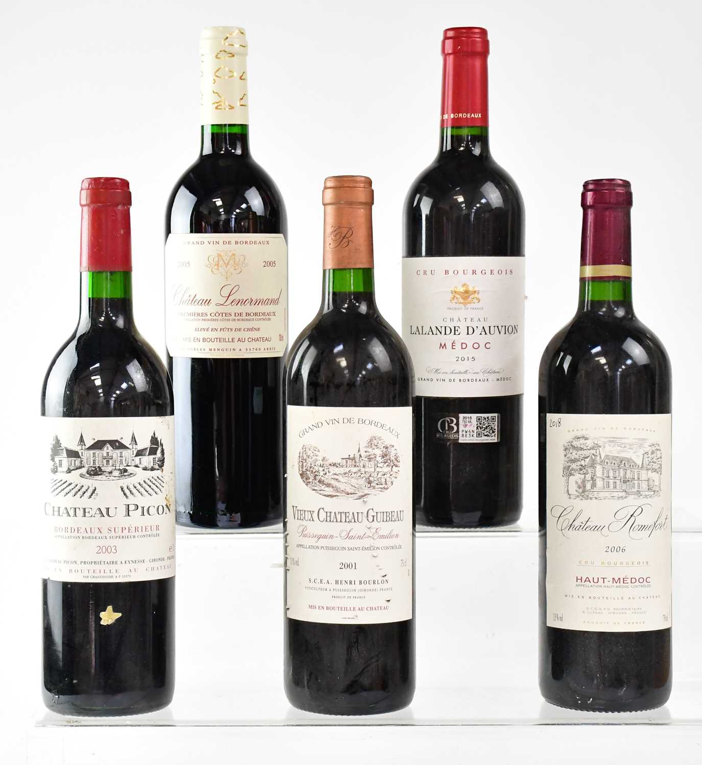 Lot 120 - Five bottles of red wine comprising Vieux...