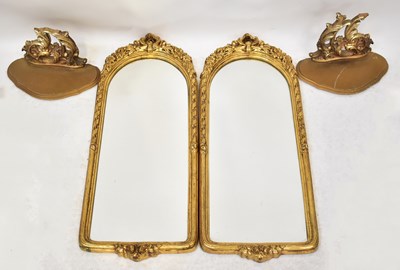 Lot 67 - A pair of modern gilt framed wall mirrors, 69...