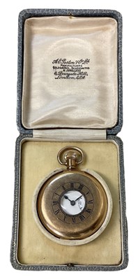 Lot 1452 - A gold plated half hunter cased pocket watch,...