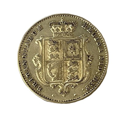 Lot 1428 - A Victoria 1859 shield back half sovereign.