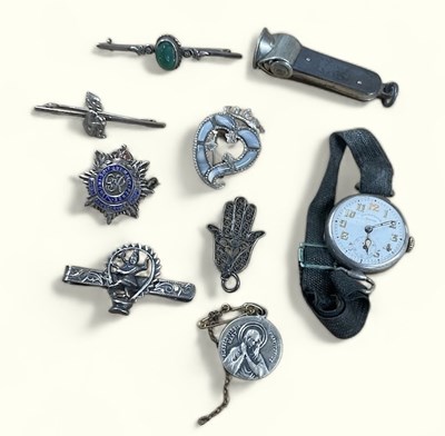 Lot 1364 - A group of hallmarked silver jewellery,...