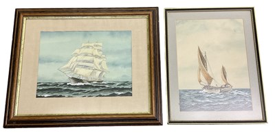 Lot 257 - J C AUSTIN; watercolour, shipping scene,...