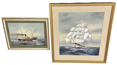 Lot 258 - J C AUSTIN; watercolour, 'Piaro', shipping...