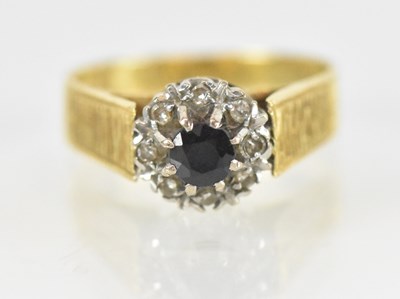 Lot 1271 - An 18ct yellow gold sapphire and diamond set...