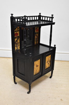 Lot 1031 - An ebonised Aesthetic movement side cupboard...