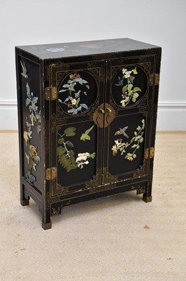 Lot 1076 - A Chinese black lacquer and gilt decorated...