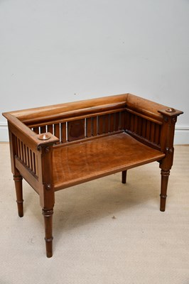 Lot 1173 - An Edwardian mahogany hall bench / window seat,...