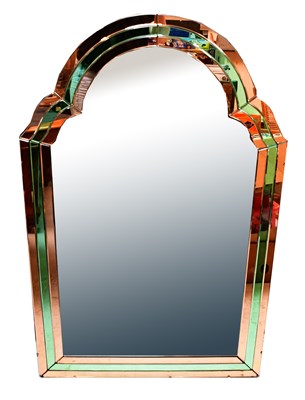 Lot 73 - An Art Deco dome top wall mirror with bevel...