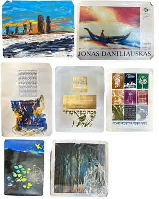 Lot 243 - A group of six unframed prints and paintings...